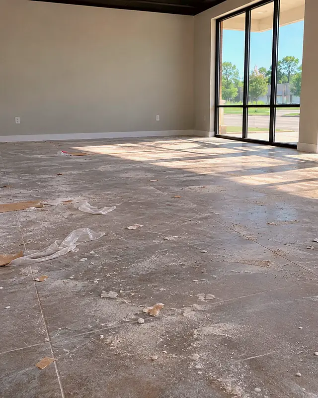 Example, before: dust and debris after construction