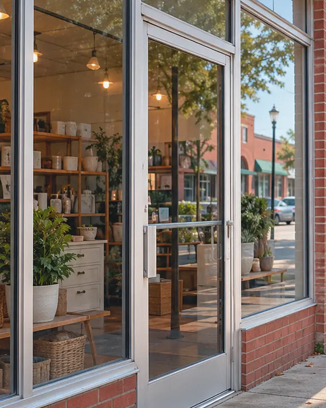Example, after: storefront glass and frames