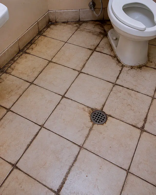 Example, before: a commercial restroom floor